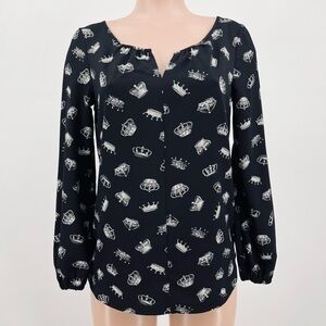 Thakoon For Design Nation Crown Print Blouse Top Size XS